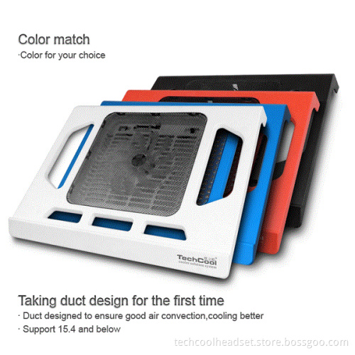 plastic slim notebook coolind pad with singe USB fan